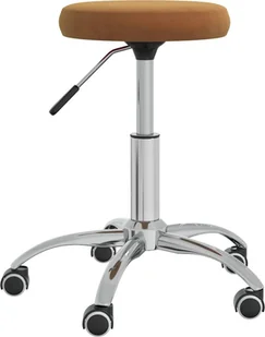 Fotel biurowy, krzesło biurowe vidaXL Krzesło biurowe Obrotowe krzesło biurowe brązowe tapicerowane aksamitem 333172 - Fotele i krzesła biurowe - miniaturka - grafika 3