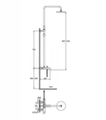 Zestawy prysznicowe - Kohlman Axel Zestaw prysznicowy natynkowy z deszczownicą i wylewką chrom QW277A - miniaturka - grafika 1