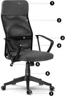 Fotel biurowy, krzesło biurowe Sofotel Fotel biurowy z mikrosiatki Sofotel Sydney ciemnoszary 2450 - Fotele i krzesła biurowe - miniaturka - grafika 9