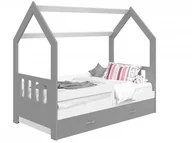 Łóżka dla dzieci i młodzieży - Meble Magnat Łóżko Domek dziecięce 160x80 dla dzieci szary D3C - miniaturka - grafika 1