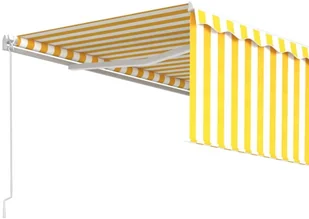 VidaXL Lumarko Ręcznie zwijana markiza z zasłoną, 4x3 m, żółto-biała  3069298 VidaXL - Markizy - miniaturka - grafika 7