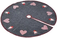 Pozostałe akcesoria świąteczne - Heitmann DECO Okrągły filcowy pokrowiec pod choinkę od Heitmann Deco, ochrona przed igłami spadającymi z choinki, z motywem bożonarodzeniowym, kolor: szary 91560 - miniaturka - grafika 1