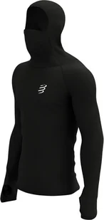 COMPRESSPORT COMPRESSPORT bluza biegowa 3D THERMO ULTRALIGHT RACING HOODIE czarna - Bluzy sportowe męskie - miniaturka - grafika 2