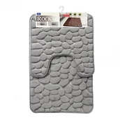 Dywaniki łazienkowe - Galicja Dywaniki łazienkowe Rocky 2 elementowy szary - miniaturka - grafika 1