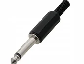 Adaptery i przejściówki - HQ Wtyk na kabel Jack 6,3 Mono plastik czarny 1180 - miniaturka - grafika 1