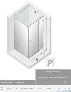 New Trendy Avexa kabina PROSTOKĄTNA 80x90x200 cm przejrzyste prawa EXK-1460 - Kabiny prysznicowe - miniaturka - grafika 2