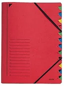 Teczki i skoroszyty - Leitz 39120025 teczka indeksowa 12 sekcji kolorowa płyta wiórowa czerwona 3912-00-25 - miniaturka - grafika 1