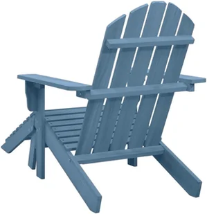 vidaXL Krzesło ogrodowe Adirondack z podnóżkiem, jodłowe, niebieskie! 315865 - Fotele i krzesła ogrodowe - miniaturka - grafika 4