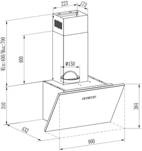 Klarstein CGCH2-SilverLining90 - Okapy kuchenne - miniaturka - grafika 3