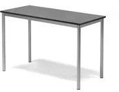 Biurka - AJ Produkty Biurko SONITUS, 1200x600x760 mm, ciemno szare linoleum, szary aluminium - miniaturka - grafika 1