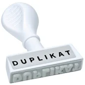 Pieczątki - Wedo 19314 łożyska pieczęć tekstowa duplikat odcisku, tworzywo sztuczne, szerokość ok. 45 MM, wysokość 5,5 MM, ergonomiczny uchwyt czcionki, biały 19314 - miniaturka - grafika 1