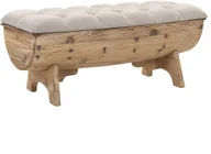 Ławki do przedpokoju - vidaXL Ławka ze schowkiem, lite drewno i tkanina, 103 x 51 x 44 cm vidaXL - miniaturka - grafika 1