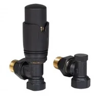 Zawory i kraniki - WARMTEC Zestaw zaworów kątowych termostatycznych do grzejnika Warmtec antracyt - miniaturka - grafika 1