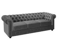 Sofy i kanapy - Vente-Unique 3-osobowa sofa CHESTERFIELD - Jasnoszary welur - miniaturka - grafika 1