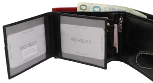 Rovicky (PL) Portfel Męski Skórzany Skóra Licowa Mały Poziomy Z Zapięciem 324L-RBA RIFID - Portfele - miniaturka - grafika 4