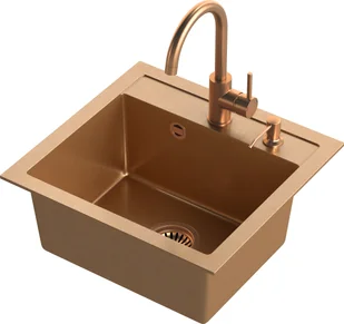 STEINER Quadron Zlewozmywak granit + bateria + dozownik miedź JOHNNY 110 ART5047C1BP_3323502_PVDBSC1_D - Zlewozmywaki z baterią - miniaturka - grafika 2