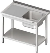 Stoły gastronomiczne - Stalgast Stół ze zlewem jednokomorowym z półką W1400xD600xH850 mm (980696140) - miniaturka - grafika 1