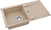 Zlewozmywaki z baterią - Alveus Zlewozmywak granitowy Amaro 1-komorowy z ociekaczem i syfonem beżowy 9923355P - miniaturka - grafika 1