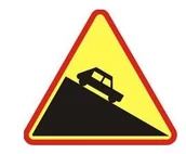 Wyposażenie miejsc publicznych - Znak ostrzegawczy A-22 Niebezpieczny zjazd - miniaturka - grafika 1