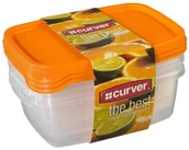Pojemniki kuchenne - Curver Pojemniki na Żywność Zestaw Komplet x3 Pomarańczowe 1,2l - miniaturka - grafika 1
