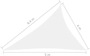 vidaXL Żagiel ogrodowy, tkanina Oxford, trójkątny, 4x5x6,4 m, biały 135294 - Parasole ogrodowe - miniaturka - grafika 6