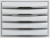 Pojemniki biurowe - Exacompta Exacompta 222040D Premium szafka pojemnik z 5 szufladami na dokumenty A4+ Wytrzymała szafka z szufladami o dużej pojemności dla większej ilości miejsca na biurku Pop Box jasnoszara 222040D - miniaturka - grafika 1