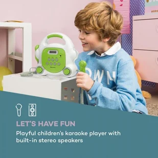 Auna Pocket Rocker BT, odtwarzacz karaoke BT, port USB, MP3, 2x micro, kolor zielony MG10-Kar Player-WH/G - Inne akcesoria audio-wideo - miniaturka - grafika 2