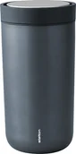 Kubki termiczne - Stelton Kubek termiczny To-Go Click 200 ml metaliczny niebieski z podwójnej stali 675-18 - miniaturka - grafika 1
