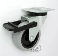 Meble modułowe i akcesoria - Koło Zabi meblowe w obudowie skrętnej z hamulcem tworzywo-gumowe fi 72 M72TH - miniaturka - grafika 1