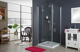 Sea Horse Kabina bezprofilowa jednodrzwiowa FRESH-LINE 100x80x195 lewa chrom BK248T08/10L - Kabiny prysznicowe - miniaturka - grafika 4