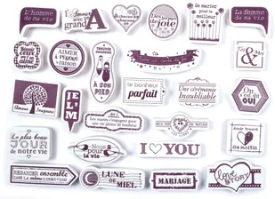 Aladine Stempelki, motywy ślubne, 26 sztuk - Scrapbooking - miniaturka - grafika 3