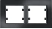 Klawisze i ramki - Hager LUMINA-PASSION-Ramka-2-krotna-pozioma-szkło-czarne WL9221 - miniaturka - grafika 1
