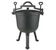 Kociołki - KOCIOŁEK GARNEK ŻELIWNY EMALIOWANY MYŚLIWSKI 8L - miniaturka - grafika 1