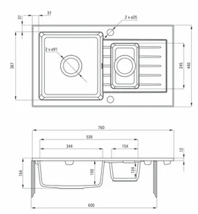 Deante Zorba ZQZ S513 - Zlewozmywaki - miniaturka - grafika 3