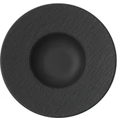 Talerze - Villeroy & Boch Manufacture Rock talerz do makaronu, strona wierzchnia naczynia z wysokiej jakości Premium w kolorze szarym, pasta do 29 cm miseczka, porcelana, biała, 28.5 x 28.5 x 5 cm 10-4239-2790 - miniaturka - grafika 1