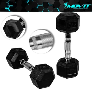 MOVIT HANTLE ŻELIWNE GUMOWANE HEX 2X 4 KG FITNESS 20040889 - Hantle i ciężarki - miniaturka - grafika 2