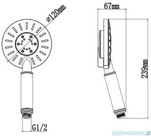 Omnires Nevada rączka prysznicowa 3-funkcyjna czarna NEVADA-RBL - Słuchawki prysznicowe - miniaturka - grafika 2