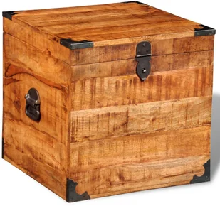 shumee Sześciokątna skrzynia z surowego drewna mango - Kołdry i poduszki dla dzieci - miniaturka - grafika 6