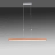 Lampy sufitowe - Leuchten Direkt Lampa wisząca LED Amanda wygląd drewna, ściemniana - miniaturka - grafika 1