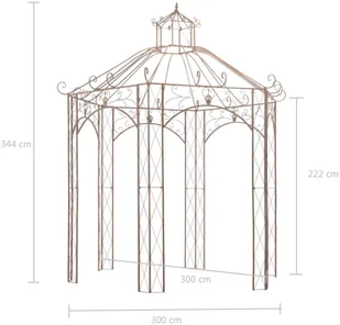vidaXL Pawilon ogrodowy, antyczny brąz, 3 m, żelazo - Pawilony ogrodowe - miniaturka - grafika 13