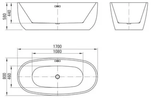 Deante Alpinia Wanna owalna wolnostojąca 170x80 cm biały połysk KDU017W - Wanny - miniaturka - grafika 6