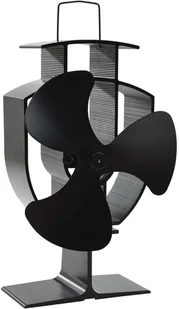 vidaXL Zasilany ciepłem wentylator kominkowy, 3 łopatki, czarny - Akcesoria grzewcze - miniaturka - grafika 3