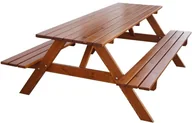 Meble ogrodowe - Rojaplast zestaw mebli ogrodowych PIKNIK 160 cm malowany - miniaturka - grafika 1