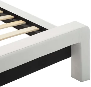 vidaXL Rama łóżka z LED, biało-czarna, sztuczna skóra, 120 x 200 cm - Łóżka - miniaturka - grafika 8
