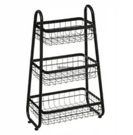 Meble modułowe i akcesoria - METALOWY KOSZ REGAŁ ORGANIZER 3 POZIOMY CZARNY - miniaturka - grafika 1