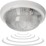 Oprawy, klosze i abażury - Alfa 7070T MS, oprawa oświetleniowa z mikrofalowym czujnikiem ruchu, 100W, E27, IP44, szkło przeźroczyste A2210-HF - miniaturka - grafika 1