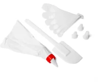 Pozostałe akcesoria kuchenne - Tadar Rękaw Cukierniczy Plastikowy Z 4 Końcówkami I Akcesoriami Confitero Biały - miniaturka - grafika 1