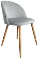 Krzesła - Atos Krzesło CLAUDINE 2 VELVET jasno szare/dąb nowoczesne COLIN-DAB-MG39 - miniaturka - grafika 1