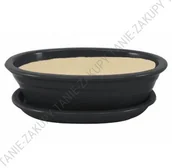 Donice - Misa do Bonsai grafitowa z podstawką owalna 50 cm - miniaturka - grafika 1