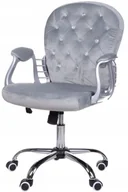 Krzesła obrotowe dla dzieci - Welurowy fotel biurowy szary Giosedio kryształki - miniaturka - grafika 1